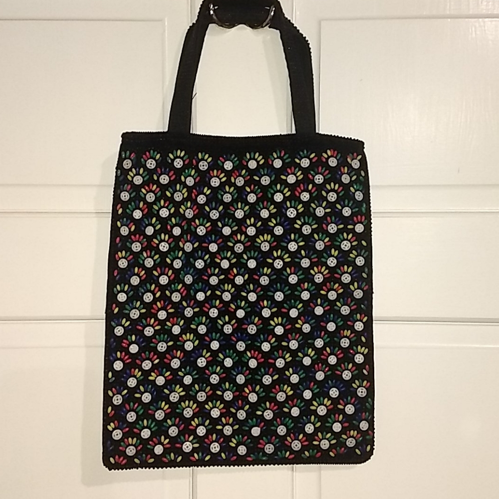Vintage 1960's Plastic Beaded Satchel Bag